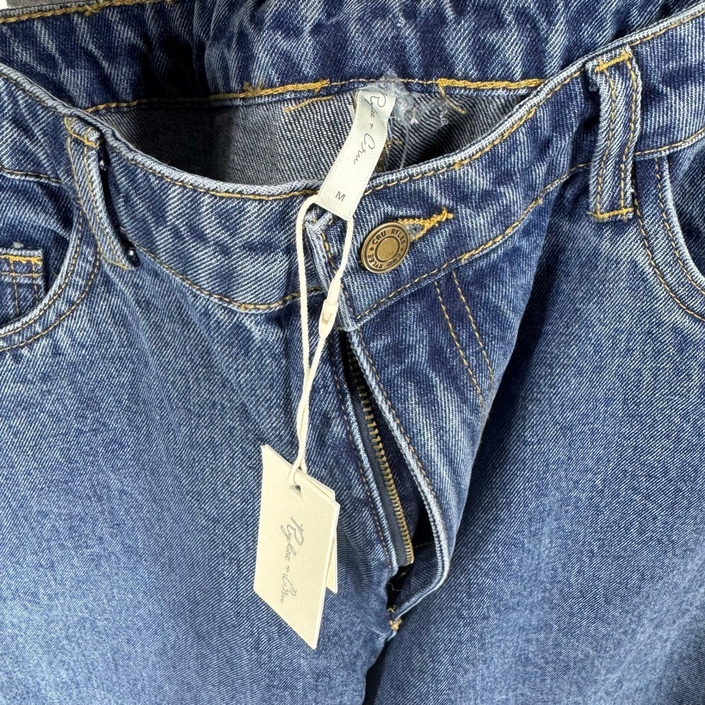Rylee + Cru Womens High Waisted Barrel Leg Jeans Indigo Denim Size M - Picture 4 of 5